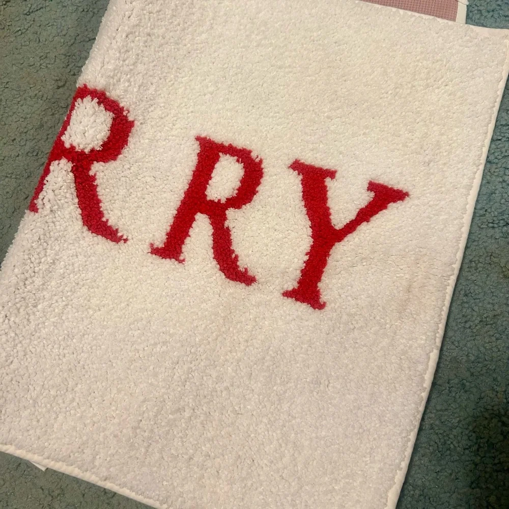 Threshold Red and White 'Merry' Holiday Doormat